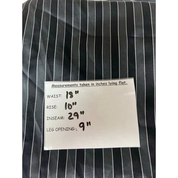 Victoria's Secret Black Gray Striped Pajama Pants Large Tie Front Elastic Waist - Picture 7 of 8